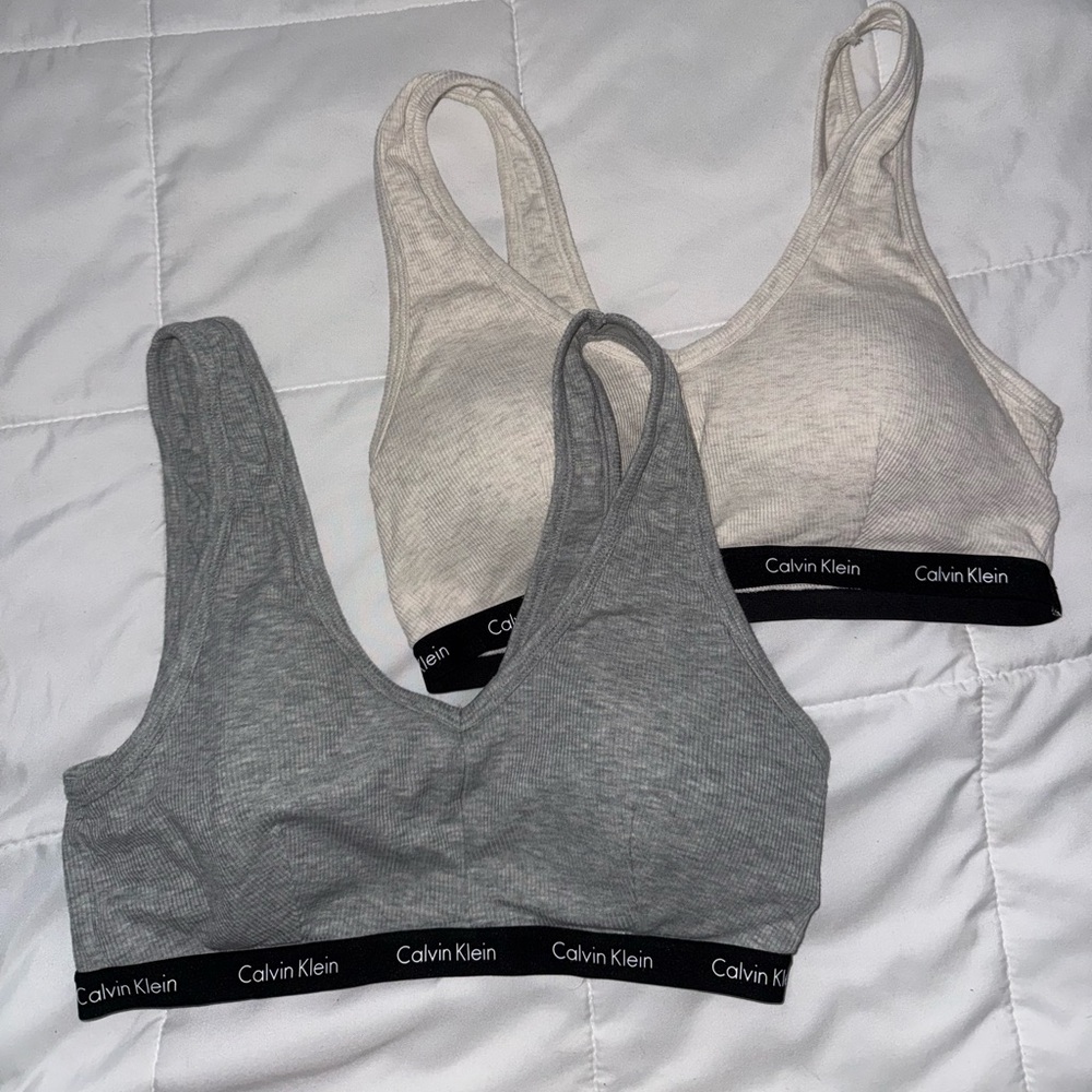 Calvin Klein Gray and Cream Bras Set Intimates Sleepwear
